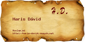 Haris Dávid névjegykártya